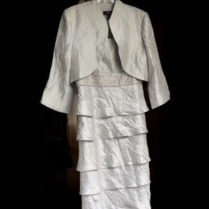 R & M Richards Embellished Silver Metallic…